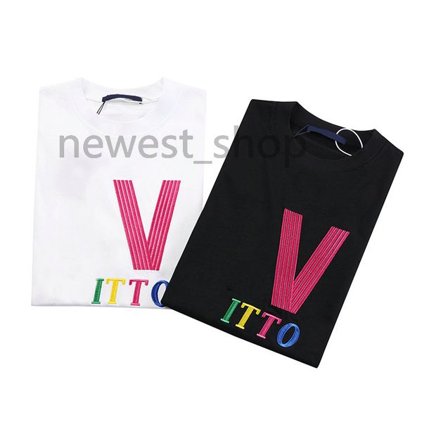 2022 designer mens t-shirt summer t shirt luxury classic embroidery color letter print tshirts womens simple casual cotton summer tee, White;black
2022 designer mens t-shirt summer t shirt luxury classic embroidery color letter print tshirts womens simple casual cotton summer tee, White;black