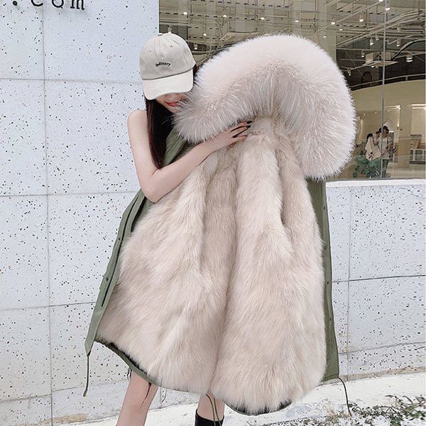women's down fox fur inner bladder coat over knee style overcoat medium long detachable cotton, Black
women's down fox fur inner bladder coat over knee style overcoat medium long detachable cotton, Black