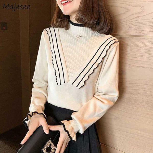 women's sweaters pullovers women slim casual sweaters patchwork butterfly sleeve half turtleneck knitted lady elegant korean style outf, White;black
women's sweaters pullovers women slim casual sweaters patchwork butterfly sleeve half turtleneck knitted lady elegant korean style outf, White;black