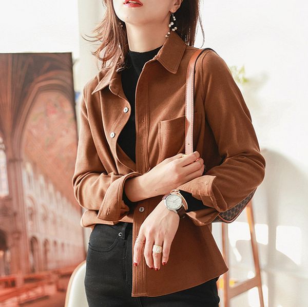 2022 autumn corduroy long sleeve vintage shirts solid buttons women's loose turn-down collar shirt women with pockets, White
2022 autumn corduroy long sleeve vintage shirts solid buttons women's loose turn-down collar shirt women with pockets, White