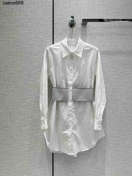 women's blouses designer shirts autumn beauty style waist seal letter print pleated alexanders elastic solid shirt dress women wangs, White
women's blouses designer shirts autumn beauty style waist seal letter print pleated alexanders elastic solid shirt dress women wangs, White