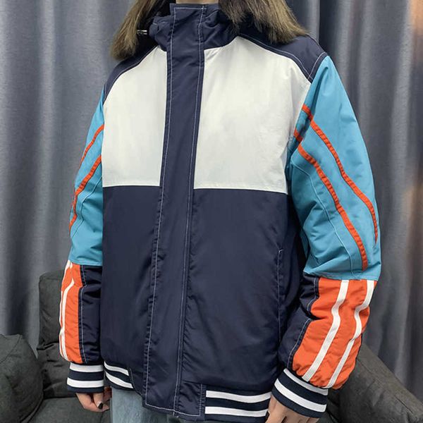 mens jacket cotton-padded casual medium style hooded clothing contrast color womens cotton padded clothes fashion applique zipper coats, Black;brown
mens jacket cotton-padded casual medium style hooded clothing contrast color womens cotton padded clothes fashion applique zipper coats, Black;brown