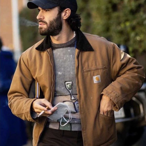 carhart designer jacket american retro work wear mens jackets canvas embroidery trench coat man lapel shirt zip cardigan coats, Black;brown
carhart designer jacket american retro work wear mens jackets canvas embroidery trench coat man lapel shirt zip cardigan coats, Black;brown