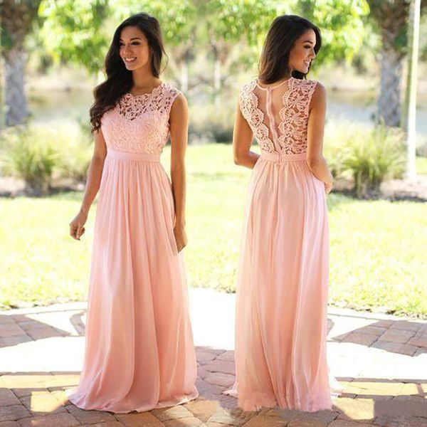 pink chiffon long bridesmaid dresses lace appliqued bodice pleats a line long wedding party gowns zipper sheer back, White;pink
pink chiffon long bridesmaid dresses lace appliqued bodice pleats a line long wedding party gowns zipper sheer back, White;pink