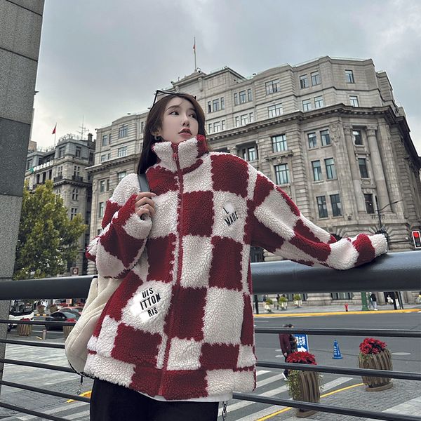 22ss nigo2 co-brand checkerboard cashmere zipper jacket outerwear thermal sweater sweater jackets red white black check shirt coats lamb hai, Black;brown
22ss nigo2 co-brand checkerboard cashmere zipper jacket outerwear thermal sweater sweater jackets red white black check shirt coats lamb hai, Black;brown