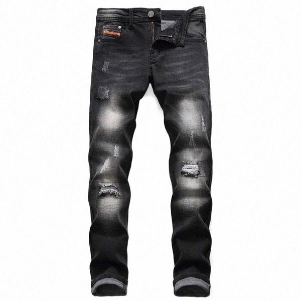 men's jeans european men italy navy pants slim zipper straight gentleman black hole for s33b#, Blue
men's jeans european men italy navy pants slim zipper straight gentleman black hole for s33b#, Blue