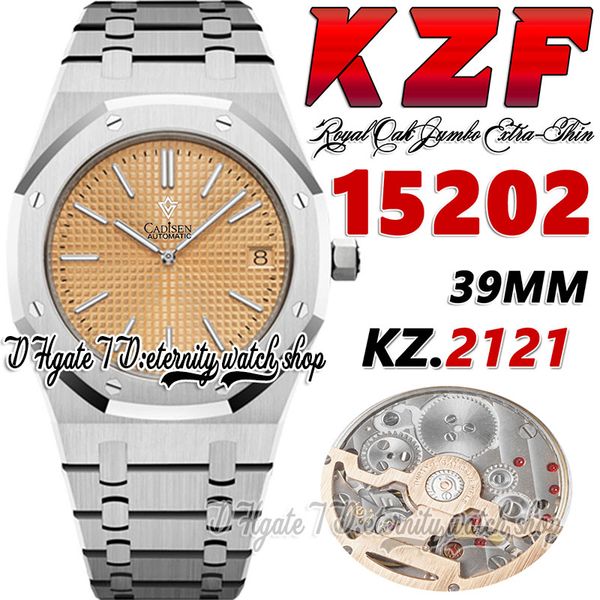 kzf v2 kz15202 jumbo extra thin mens watch 39mm cal.2121 kz2121 automatic rose gold texture dial steel case stainless bracelet super edition, Slivery;brown
kzf v2 kz15202 jumbo extra thin mens watch 39mm cal.2121 kz2121 automatic rose gold texture dial steel case stainless bracelet super edition, Slivery;brown