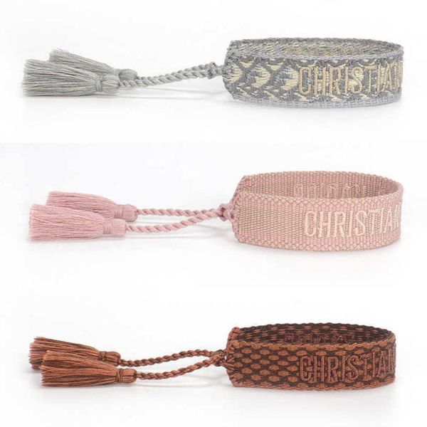 fashion women's luxury bracelets d brand designer bangle letter embroidered bracelet woven hand rope trendy wrist tassel bohemian men g, Golden;silver
fashion women's luxury bracelets d brand designer bangle letter embroidered bracelet woven hand rope trendy wrist tassel bohemian men g, Golden;silver