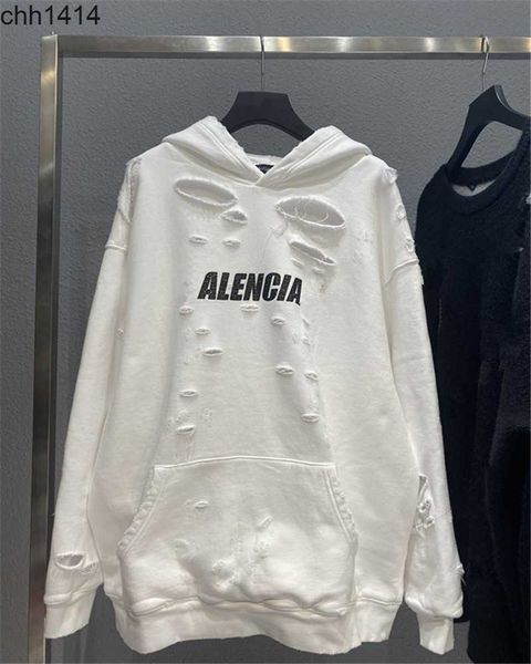 high version balencaigaess autumn and winter new letter art hole men and women's hooded sweater coat hoodie bl, Black
high version balencaigaess autumn and winter new letter art hole men and women's hooded sweater coat hoodie bl, Black