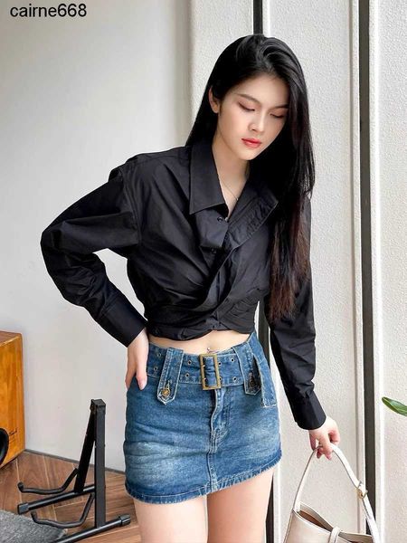 women's blouses spring designer new fashion cool short slim alexanders cross shirt wangs, White
women's blouses spring designer new fashion cool short slim alexanders cross shirt wangs, White