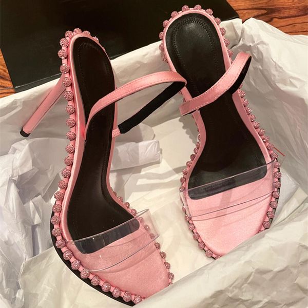 2022 new transparent open toe rhinestone slim high heel dress sandals women's fashion versatile, Black
2022 new transparent open toe rhinestone slim high heel dress sandals women's fashion versatile, Black