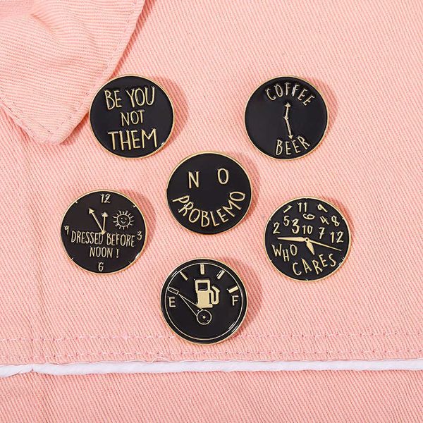 black round metal pattern alloy brooch creative personality simple clothes jacket accessories badge pin, Gray
black round metal pattern alloy brooch creative personality simple clothes jacket accessories badge pin, Gray