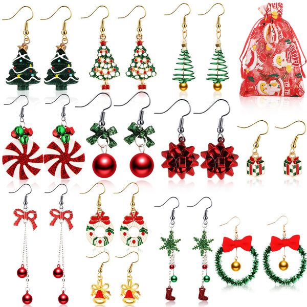 earrings necklace christmas for women holiday xmas tree bow bells snowflake with small organza bag dangle girls wedding jewelry gift amif7, Silver
earrings necklace christmas for women holiday xmas tree bow bells snowflake with small organza bag dangle girls wedding jewelry gift amif7, Silver