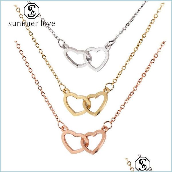 pendant necklaces casual double heart necklace sier gold chain women statement initial eternity interlocking love pendant valentines dhyof, Silver
pendant necklaces casual double heart necklace sier gold chain women statement initial eternity interlocking love pendant valentines dhyof, Silver