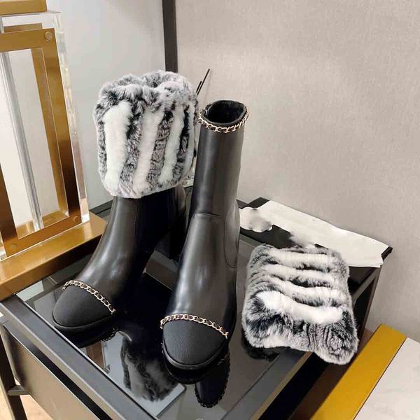 womens ankle boots chain chunkle heel height 3cm 7cm 22ss classic calfskin rabbit hair zipper winter snow boots breathable comfortable winte, Black
womens ankle boots chain chunkle heel height 3cm 7cm 22ss classic calfskin rabbit hair zipper winter snow boots breathable comfortable winte, Black