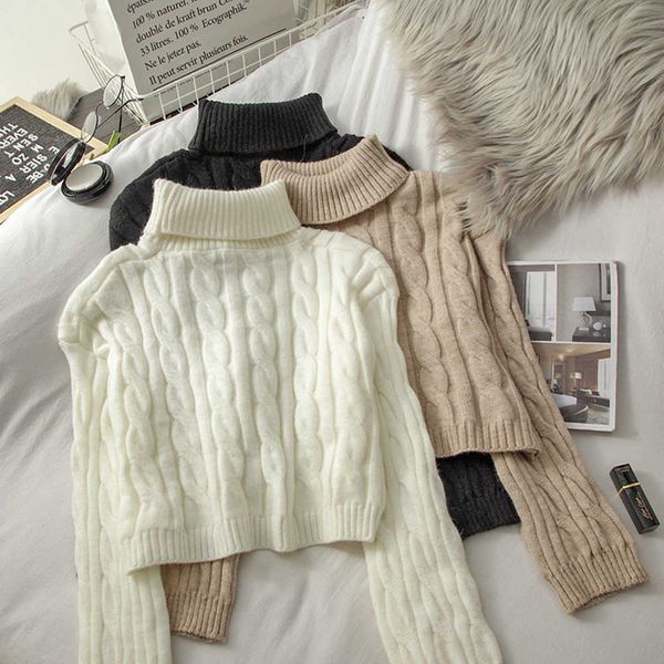 women's sweaters loose autumn winter sweater women 2022 new korean elegant knitted sweater warm female pullovers fashion solid t221019, White;black
women's sweaters loose autumn winter sweater women 2022 new korean elegant knitted sweater warm female pullovers fashion solid t221019, White;black