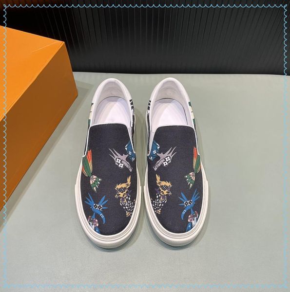 2021ss luxury men's brand shoes canvas 3d graffiti design casual xxt, Black