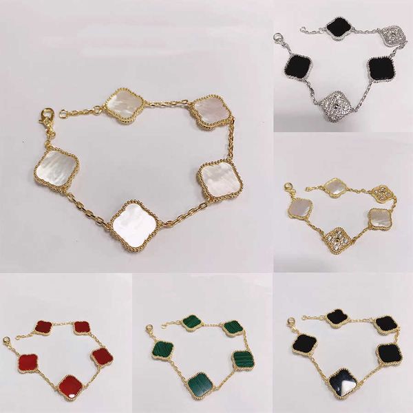 charm bracelets 925 silver designer lucky elegant bracelet cleef fashion vintage 5 motifs clover leaf necklace luxury design, Golden;silver
charm bracelets 925 silver designer lucky elegant bracelet cleef fashion vintage 5 motifs clover leaf necklace luxury design, Golden;silver