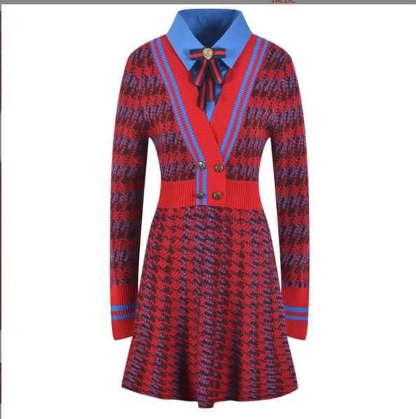 1002 l 2022 runway dress womens kint dress lapel neck long sleeve plaid red brand same style empire fashion yl, Black
1002 l 2022 runway dress womens kint dress lapel neck long sleeve plaid red brand same style empire fashion yl, Black