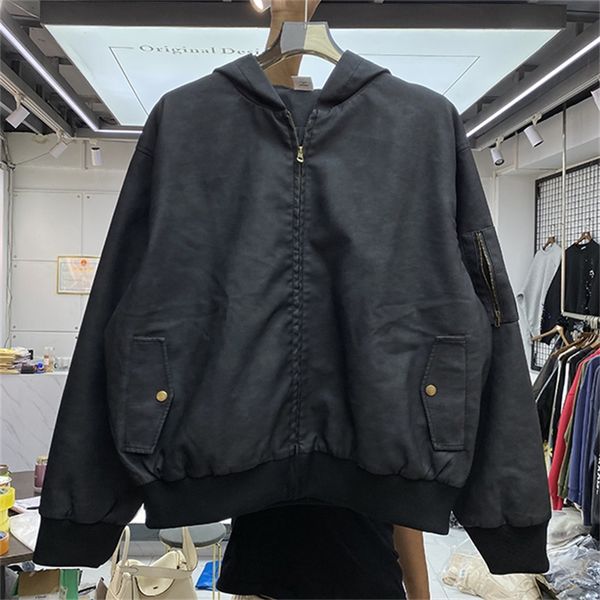 coats autumn winter leather jacket high street vintage zipper hooded jackets men's women's, Black;brown
coats autumn winter leather jacket high street vintage zipper hooded jackets men's women's, Black;brown