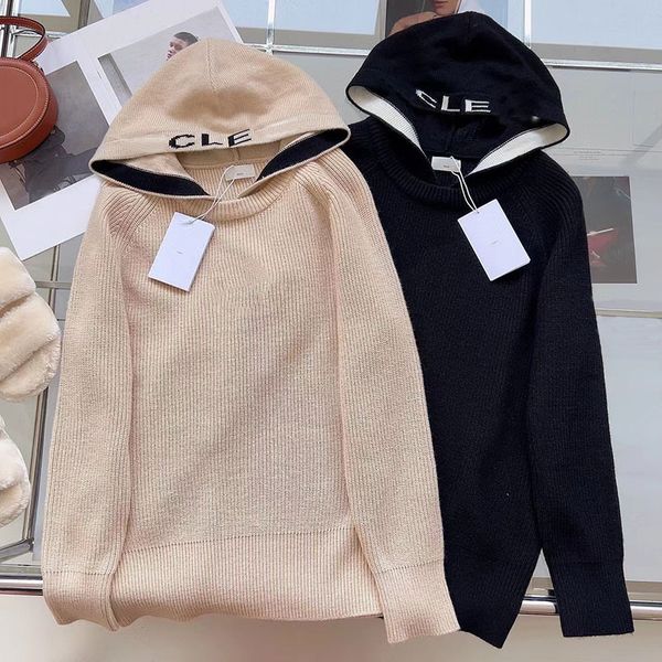 womens hooded hoodies knitting sweaters women sweatshirts 22fw pullover sweatshirt fashion women clothing 3-color s-xl, Black
womens hooded hoodies knitting sweaters women sweatshirts 22fw pullover sweatshirt fashion women clothing 3-color s-xl, Black