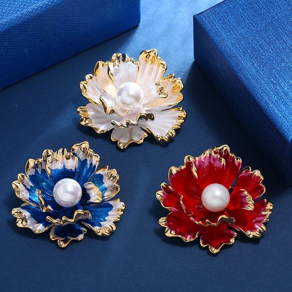 big blue red white metal flower brooches chinese enamel peony brooch pins corsage collar pin women accessories, Gray
big blue red white metal flower brooches chinese enamel peony brooch pins corsage collar pin women accessories, Gray