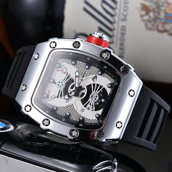 luxury brand men's quartz watch fashion sports bucket shape multi-function calendar waterproof rubber watches, Slivery;brown
luxury brand men's quartz watch fashion sports bucket shape multi-function calendar waterproof rubber watches, Slivery;brown