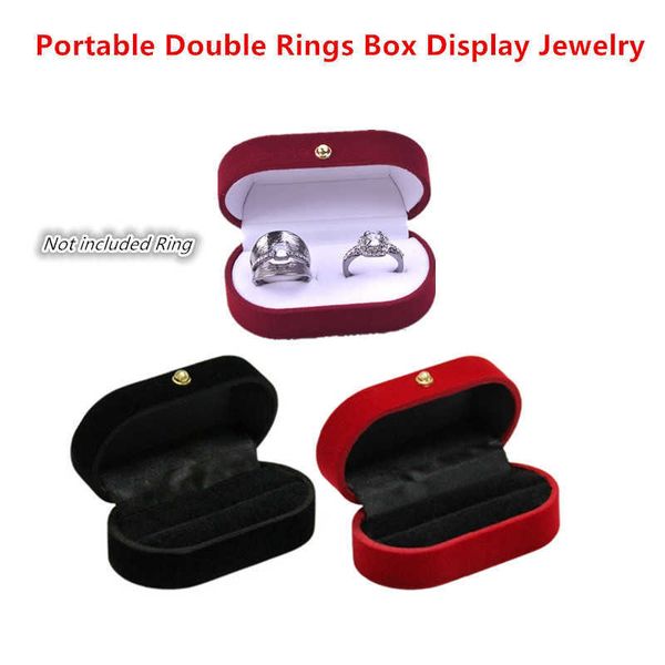 jewelry boxes 1 pc portable double rings box display gift holder wedding engagement ring case organizer for women l221021, Black;white
jewelry boxes 1 pc portable double rings box display gift holder wedding engagement ring case organizer for women l221021, Black;white
