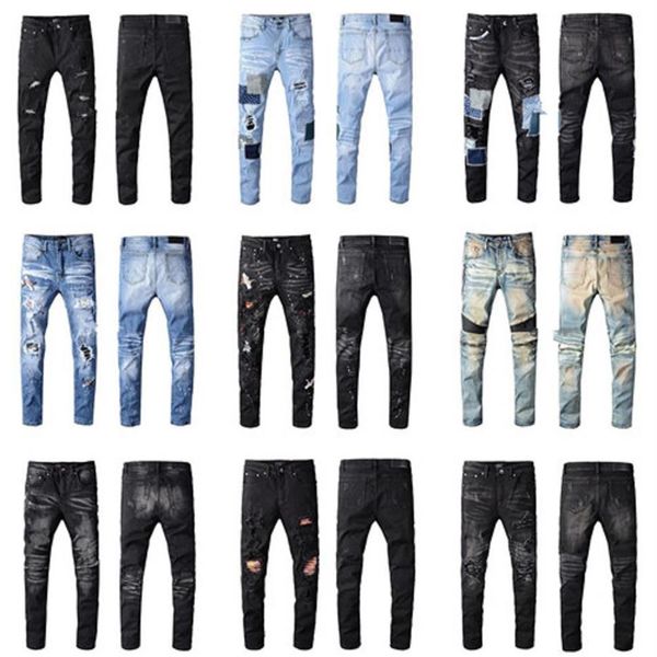 amn 2021 fashion mens clothing distressed hole jeans famous fashion cool designer black slim motorcycle riding casual jeans190b, Blue
amn 2021 fashion mens clothing distressed hole jeans famous fashion cool designer black slim motorcycle riding casual jeans190b, Blue