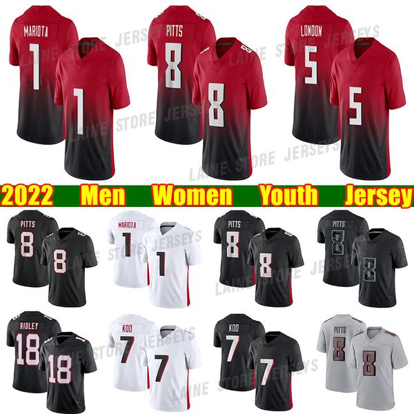 8 kyle pitts 4 desmond ridder football jersey marcus mariota drake london a.j. terrell jr. grady jarrett ridley deion jones cordarrelle patt, Black;red
8 kyle pitts 4 desmond ridder football jersey marcus mariota drake london a.j. terrell jr. grady jarrett ridley deion jones cordarrelle patt, Black;red
