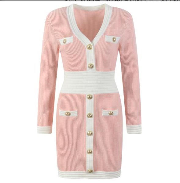 1002 l 2022 runway dress womens kint dress v neck long sleeve black white pink brand same style empire fashion yl
1002 l 2022 runway dress womens kint dress v neck long sleeve black white pink brand same style empire fashion yl