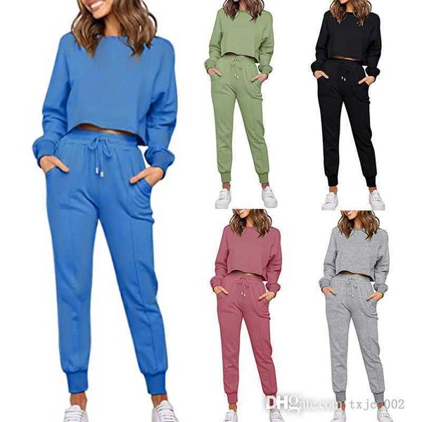 2022 plus size 5xl women jogger pants outfits winter fall clothing long sleeve cropped sweatshirt and sweatpants two piece set, White 
2022 plus size 5xl women jogger pants outfits winter fall clothing long sleeve cropped sweatshirt and sweatpants two piece set, White