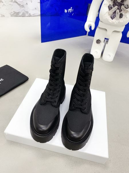 ankle new boots platform wedges flat booties chunky white leather nylon pouch round toe block heels luxury designer for women factory footwe, Black
ankle new boots platform wedges flat booties chunky white leather nylon pouch round toe block heels luxury designer for women factory footwe, Black