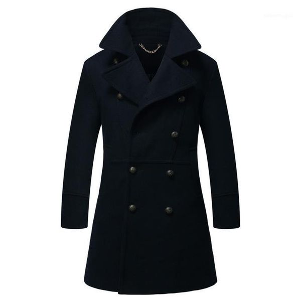 men's wool blends mens stand collar winter coat fashion male long trench breasted man peacoat en over280n, Black
men's wool blends mens stand collar winter coat fashion male long trench breasted man peacoat en over280n, Black