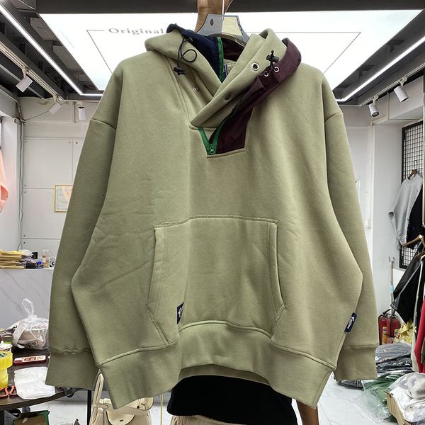double hood vintage hoodie men women quality heavy fabric patchwork hooded, Black;brown
double hood vintage hoodie men women quality heavy fabric patchwork hooded, Black;brown