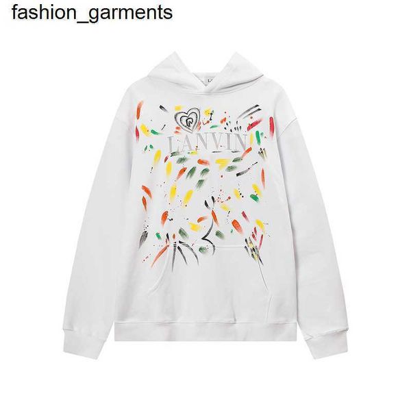 men's hoodies designer sweatshirts new speckle print loose long sleeve lanvins sweatwear versatile fashion brand men women, Black
men's hoodies designer sweatshirts new speckle print loose long sleeve lanvins sweatwear versatile fashion brand men women, Black