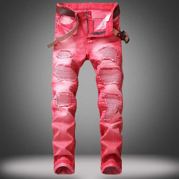 men's jeans new mens ripped high fashion 5 colors washed broken street style motorbike skinny denim pants, Blue
men's jeans new mens ripped high fashion 5 colors washed broken street style motorbike skinny denim pants, Blue