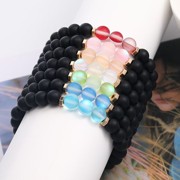 men 8mm black stone reflective glass bead strand bracelet labradorite effect bangle bracelet for women jewelry
men 8mm black stone reflective glass bead strand bracelet labradorite effect bangle bracelet for women jewelry
