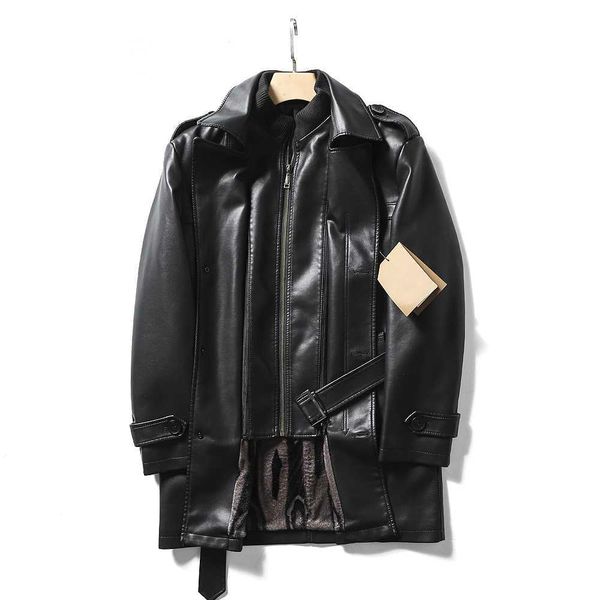 designer business elite suede men's classic single breasted medium length fur lined fake leather coat, Black
designer business elite suede men's classic single breasted medium length fur lined fake leather coat, Black