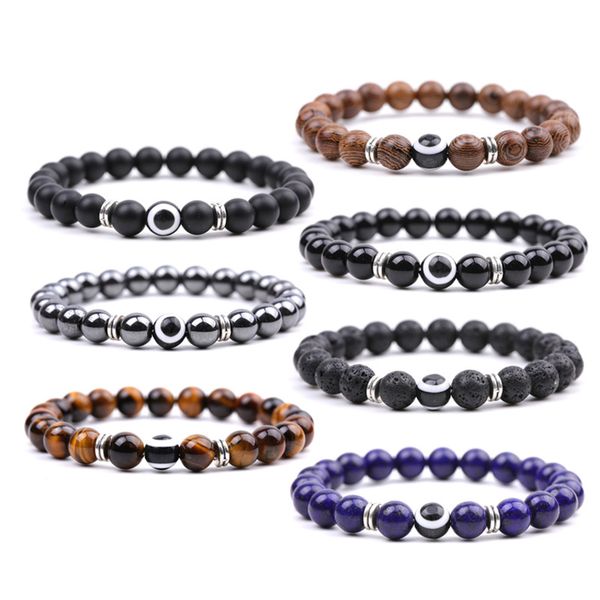 men 8mm reik healing natural stone beaded strand turkish evil eye bracelet onxy tiger's eye bracelets, Black
men 8mm reik healing natural stone beaded strand turkish evil eye bracelet onxy tiger's eye bracelets, Black