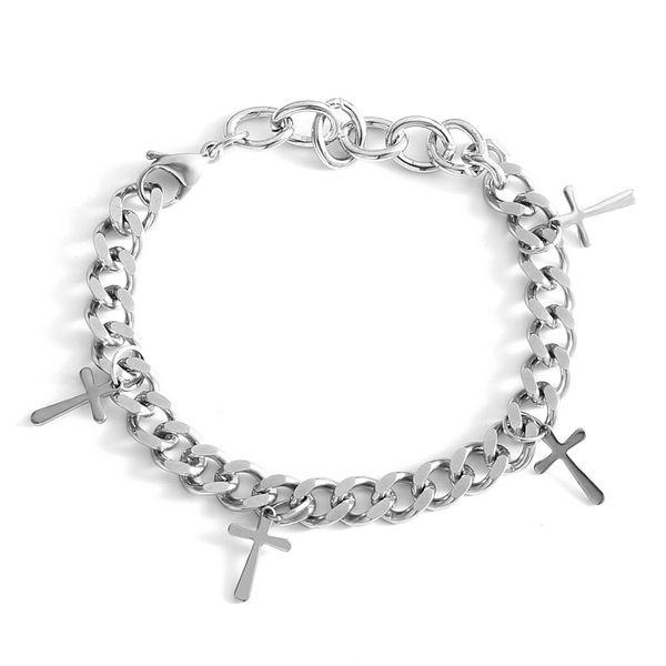 titanium steel men's bracelet tone figaro hand chain women cross charm bracelets christian jewelry no fade color anti-allergy, Golden;silver
titanium steel men's bracelet tone figaro hand chain women cross charm bracelets christian jewelry no fade color anti-allergy, Golden;silver