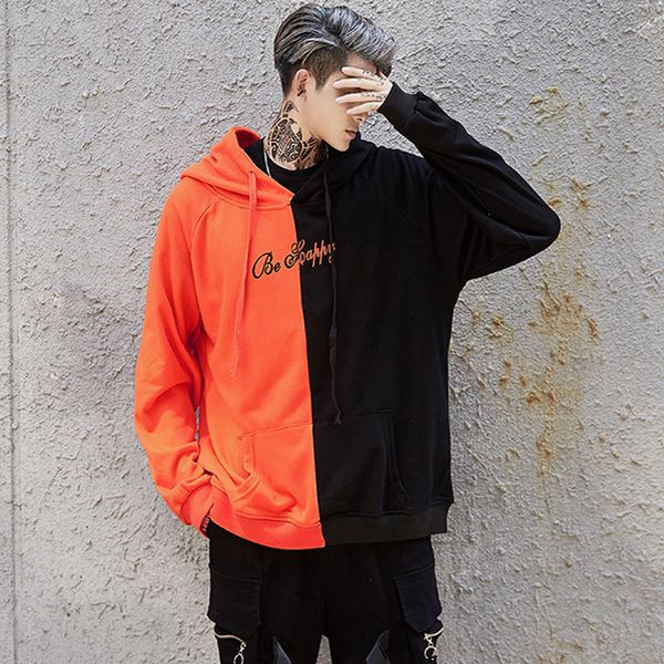 men's hoodies & sweatshirt men women loose hip hop streetwear hooded pullover patchwork couple hoodies, Black
men's hoodies & sweatshirt men women loose hip hop streetwear hooded pullover patchwork couple hoodies, Black
