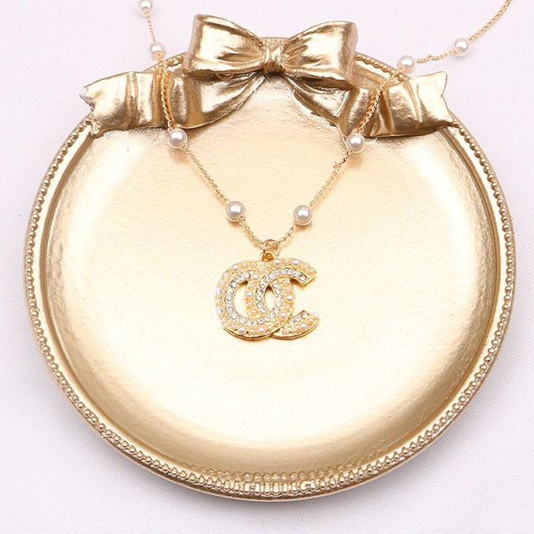 2022 style luxury designer double letter pendant necklaces 18k gold plated crysatl pearl rhinestone sweater necklace for women wedding party, Silver
2022 style luxury designer double letter pendant necklaces 18k gold plated crysatl pearl rhinestone sweater necklace for women wedding party, Silver