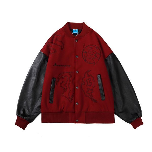 mens patchwork baseball jackets hip hop varsity retro embrodiery bomber coats streetwear harajuku casual varsity college jacket, Black;brown
mens patchwork baseball jackets hip hop varsity retro embrodiery bomber coats streetwear harajuku casual varsity college jacket, Black;brown