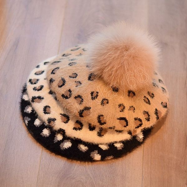 luxury knitted plaid beret caps for women berets with real fox fur pom pom outdoor keep warm painting hats gorras, Blue;gray
luxury knitted plaid beret caps for women berets with real fox fur pom pom outdoor keep warm painting hats gorras, Blue;gray