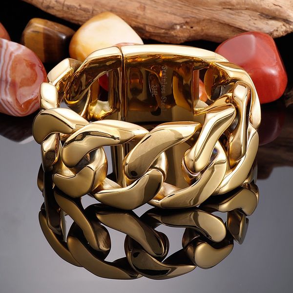 golden solid miami cuban chain bracelet stainless steel large big curb chain bangle for mens 31mm 9 inch 260g weight, Black
golden solid miami cuban chain bracelet stainless steel large big curb chain bangle for mens 31mm 9 inch 260g weight, Black