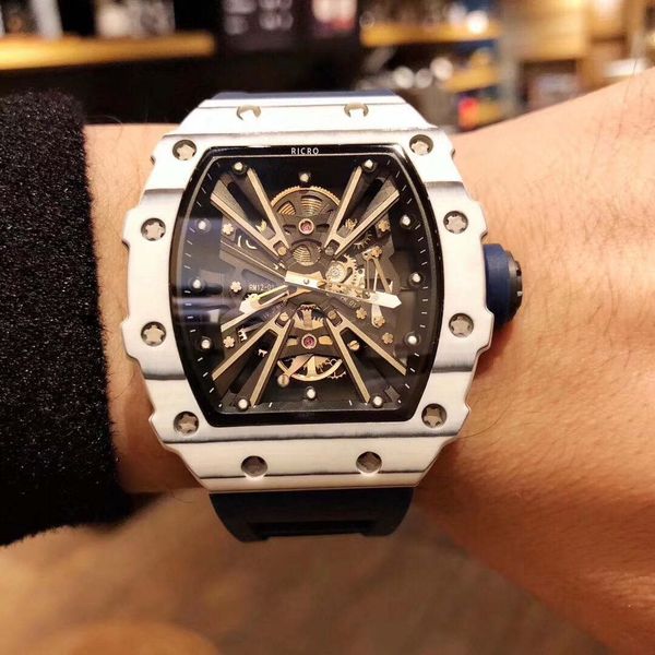 men's automatic mechanical watch japan west iron city movement natural rubber strap size 50x42mm carbon fiber multi-functional movement, Slivery;brown
men's automatic mechanical watch japan west iron city movement natural rubber strap size 50x42mm carbon fiber multi-functional movement, Slivery;brown