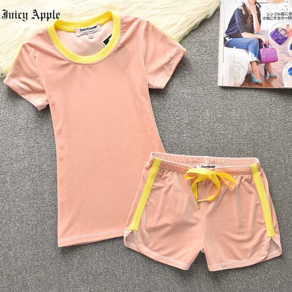 juicy apple women's tracksuits pink o-neck short sleeved t-shirt and short pants casual set woman 2 pieces summer velour suit, Gray
juicy apple women's tracksuits pink o-neck short sleeved t-shirt and short pants casual set woman 2 pieces summer velour suit, Gray