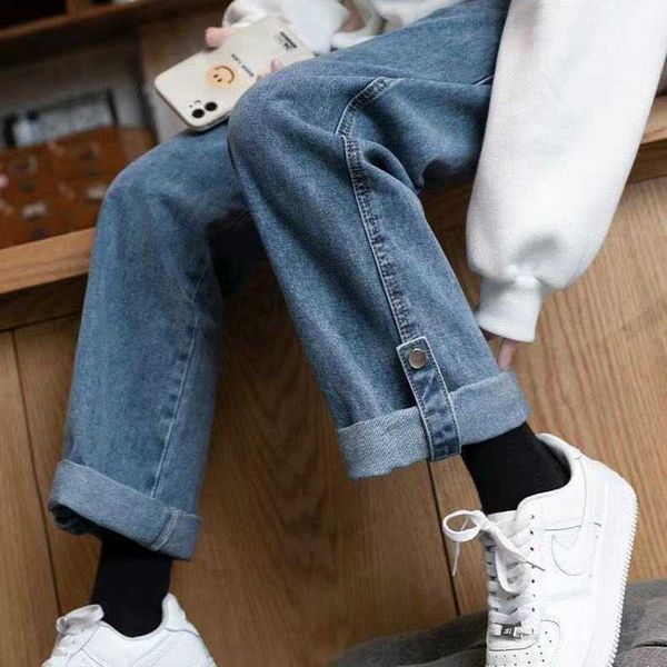 fat large womens wear 2022 spring new straight tube loose wide leg chic hong kong style high waist, Blue
fat large womens wear 2022 spring new straight tube loose wide leg chic hong kong style high waist, Blue
