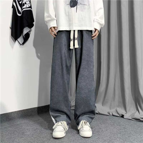 american sports pants men's spring and autumn fashion straight pants trendy ins side stripe wide leg pants, Black
american sports pants men's spring and autumn fashion straight pants trendy ins side stripe wide leg pants, Black